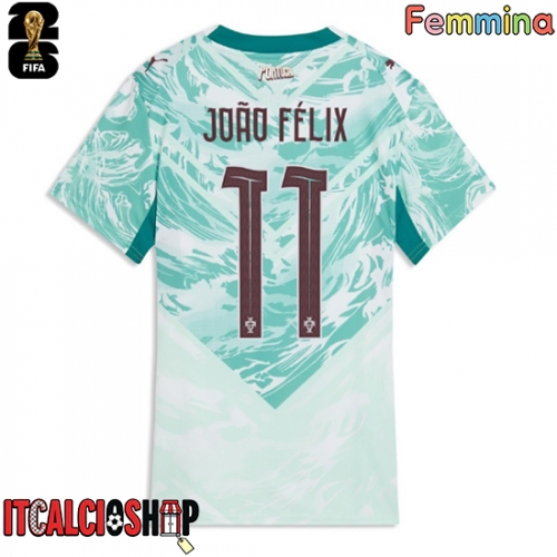 Portogallo Joao Felix #11 Seconda Maglia Femmina Mondiali 2026 Manica Corta